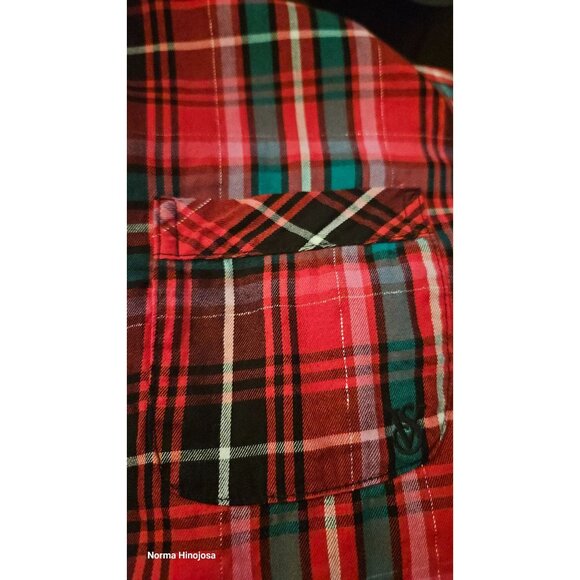 Victorias Secret Red Plaid Button-Up Pajama Shirt XL - Picture 2 of 6